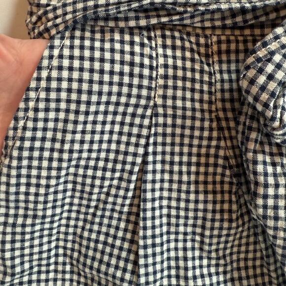 CARTONNIER BY ANTHROPOLOGY Gingham Tie Waist Shorts Women White/Blue Sz 0 - Picture 5 of 14